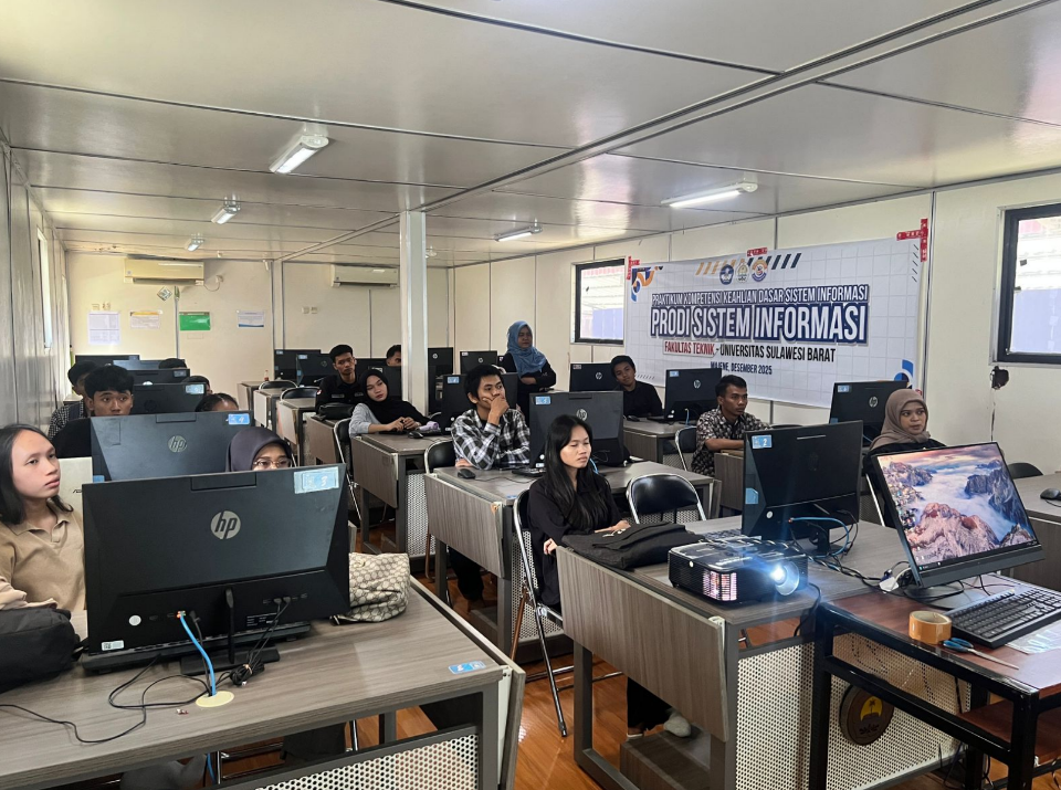Maksimalkan Layanan, UPA TIK Unsulbar Tetap Fasilitasi Kegiatan Praktikum Kompetensi Dasar Prodi Sistem Informasi di Akhir Pekan