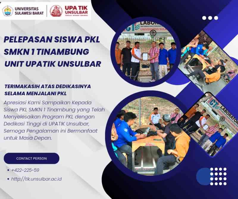 Tuntas Laksanakan Magang, Siswa PKL SMKN 1 Tinambung Resmi Ditarik dari Unit UPATIK Unsulbar
